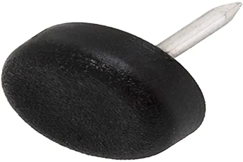 Adsamm 100 feltrini plastica con chiodo neri Ø15 mm