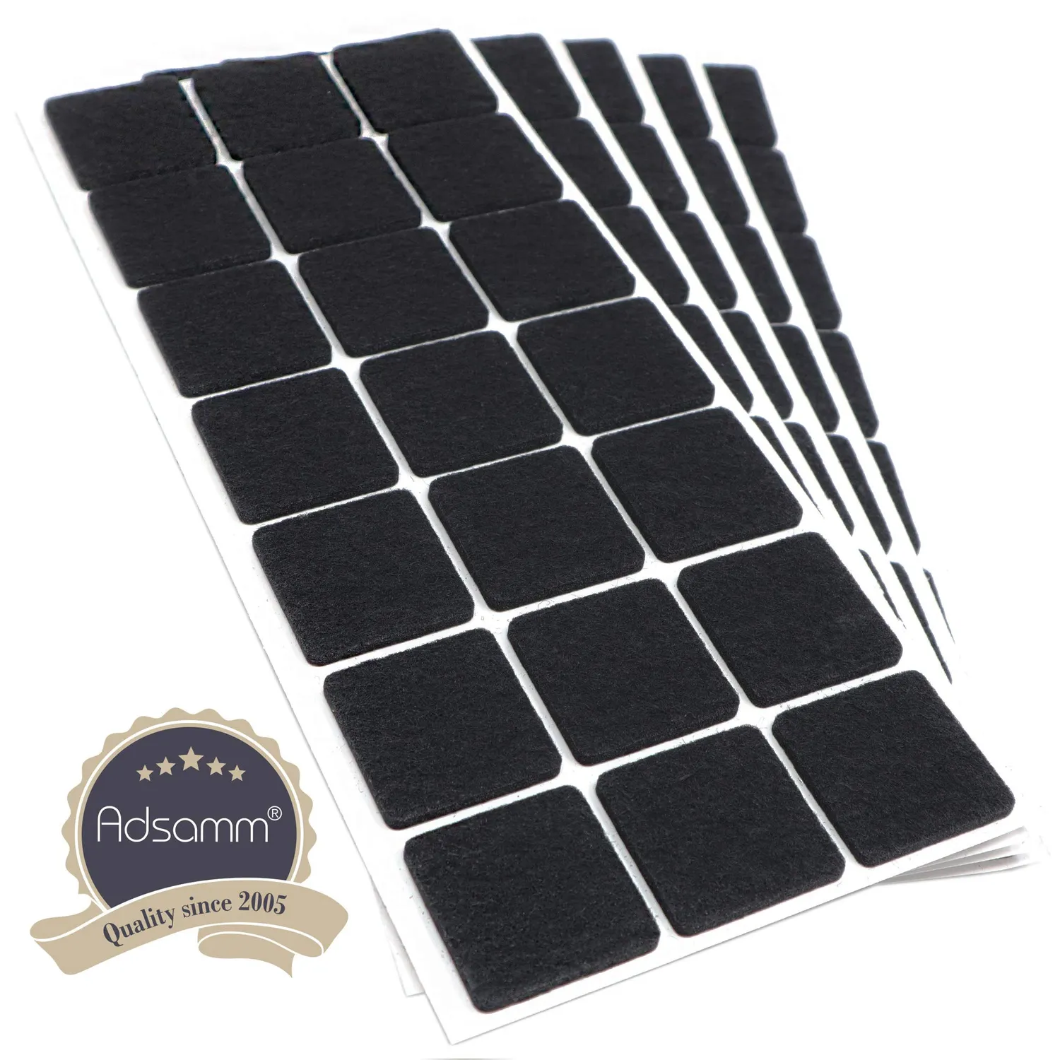 Adsamm Feltrini Autoadesivi 30x30 Neri 105 Pezzi 3,5 mm