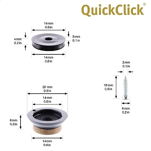 Wagner QuickClick 16791499 feltrini da avvitare 20 mm 4pz linoleum