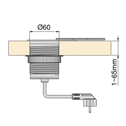 Emuca multipresa da incasso schuko+USB foro 60 mm inox
