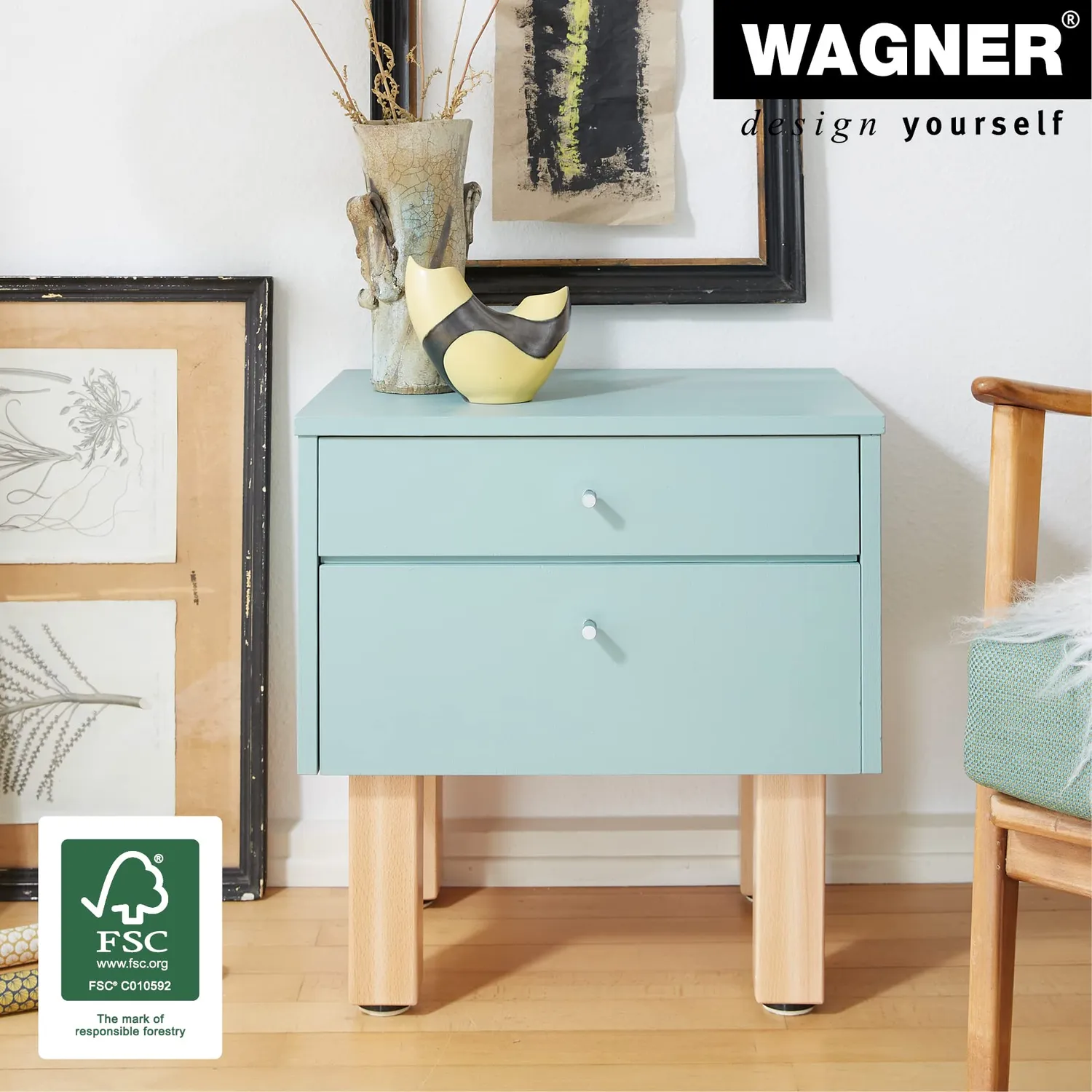 Wagner Design ST 7824 gamba mobile legno faggio 200 mm
