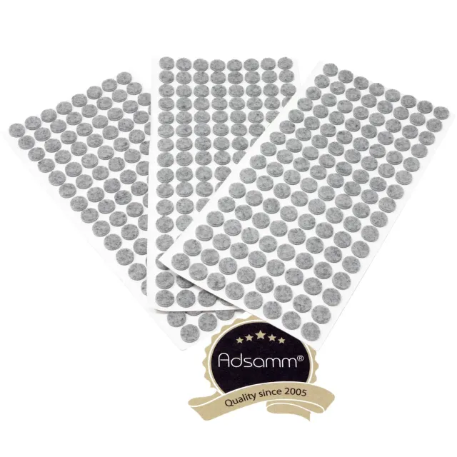 Adsamm feltrini autoadesivi 384 pz Ø12 mm grigi in feltro