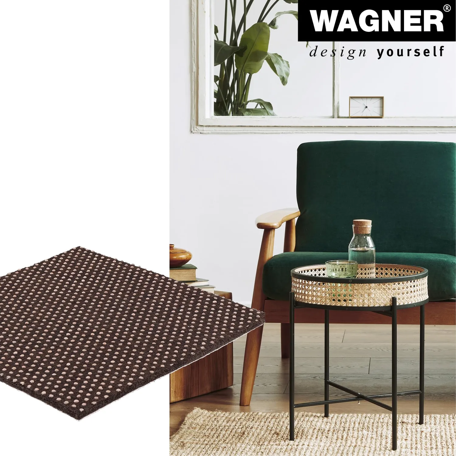 Wagner EH 0110 16011099 piastra antiscivolo 100x100 mm autoadesiva feltro
