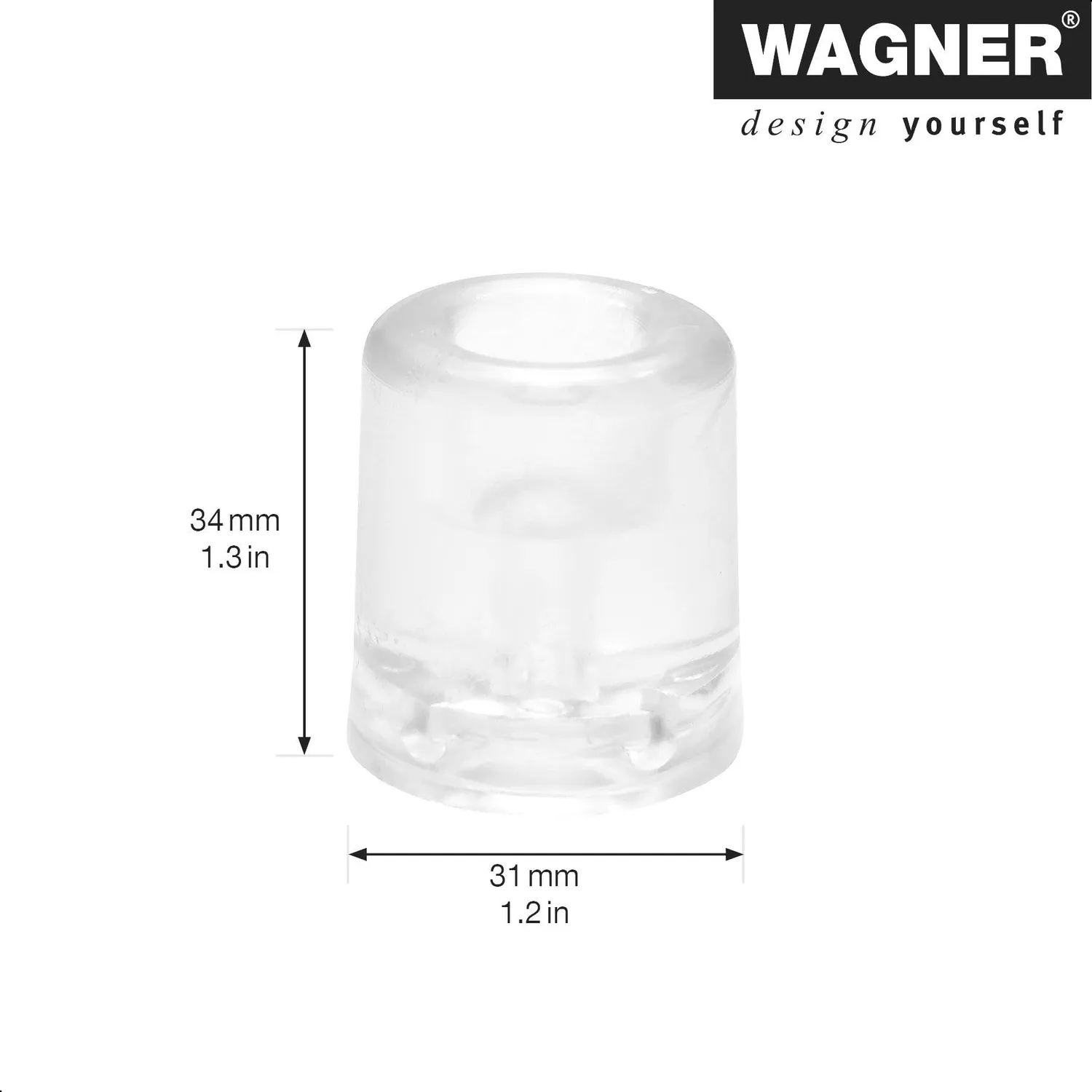 Wagner Vulkano Medium fermaporta gomma 31x34mm trasparente