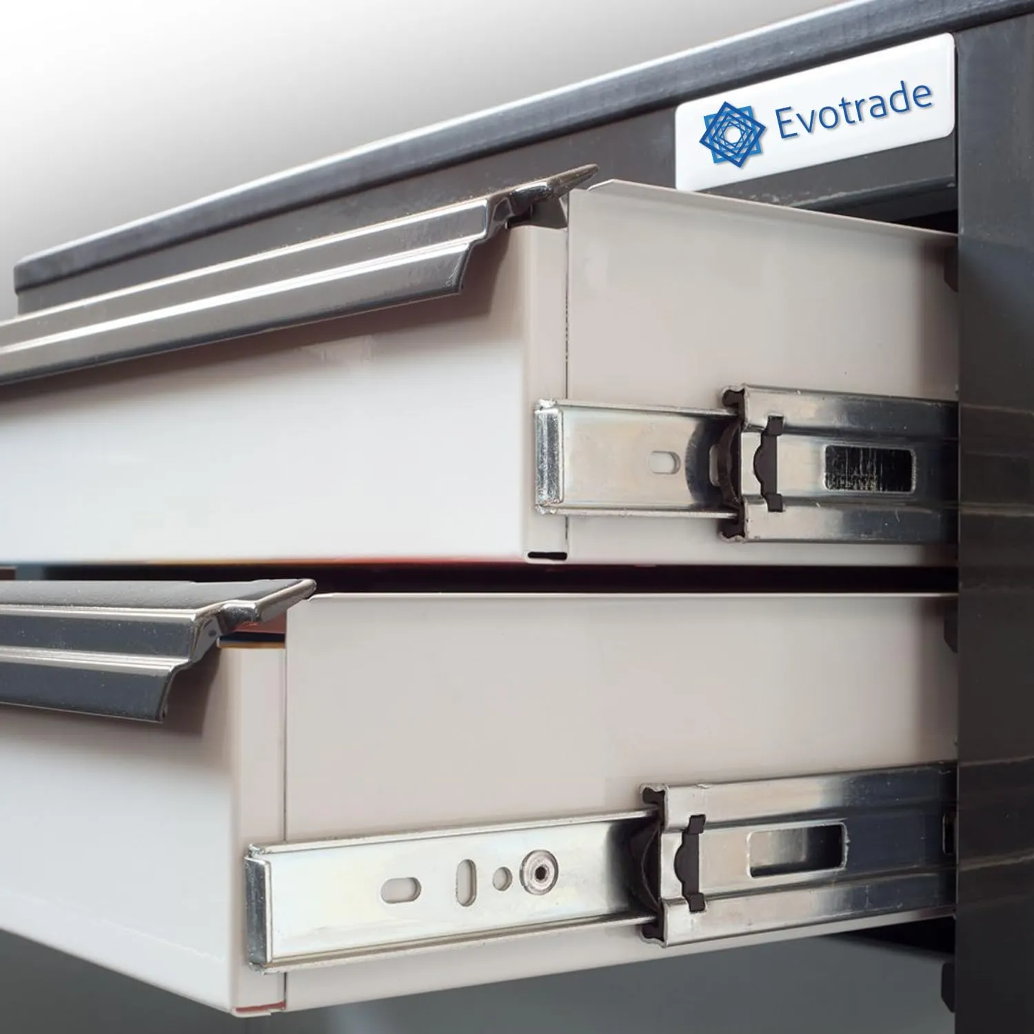 Indaux guide a sfere cassetto 450 mm estrazione totale 50 kg