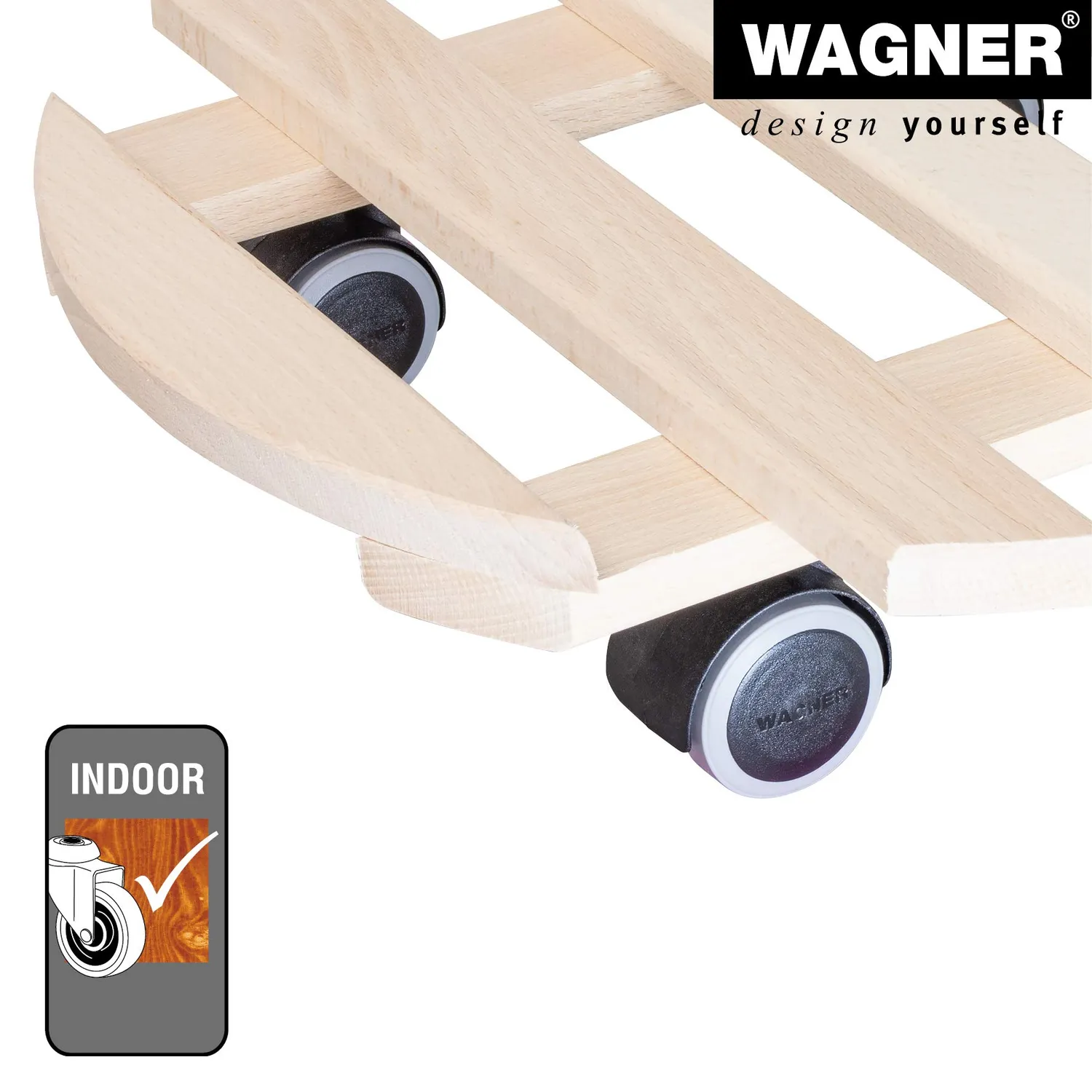 Wagner Paletti carrello piante sottovaso rotondo faggio