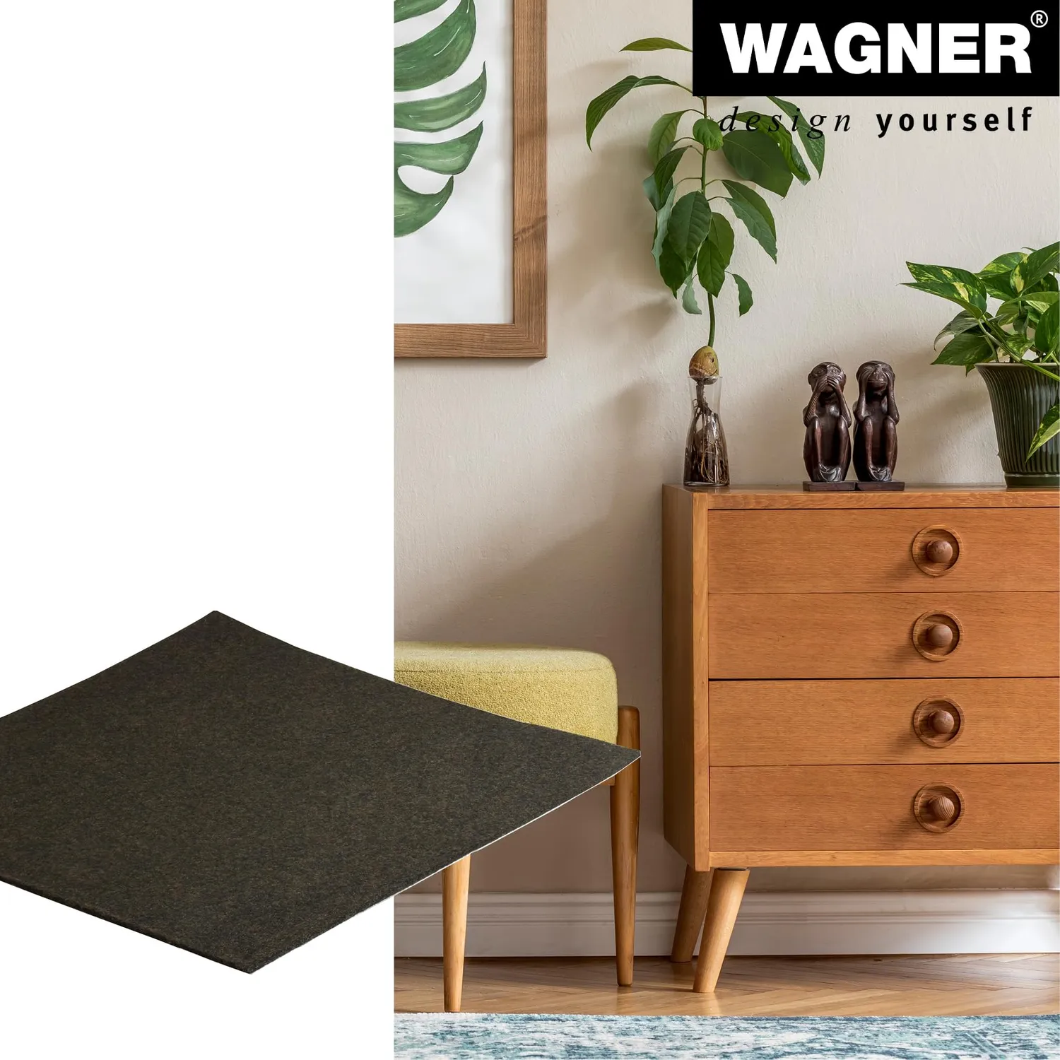 Wagner 15176299 EH 1762 feltro adesivo 200x200 mm marrone ritagliabile
