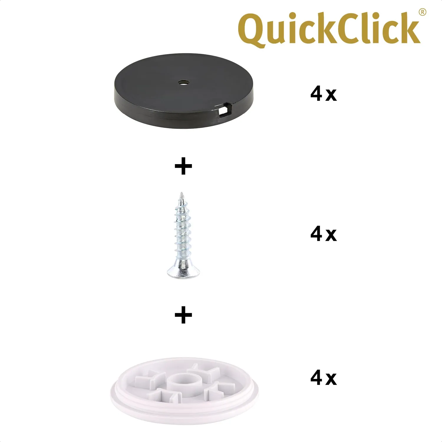 Wagner QuickClick scivoli avvitare ø 50 mm plastica Hyper 4 pezzi