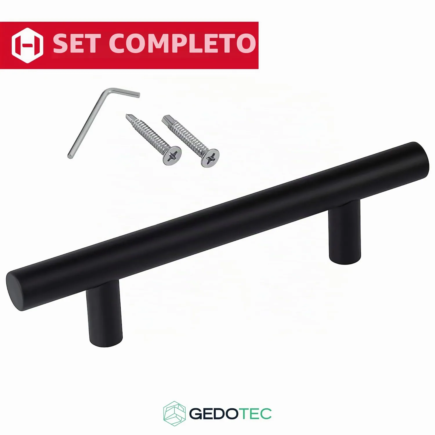 Gedotec maniglione porta inox nero opaco 350 mm foro 210