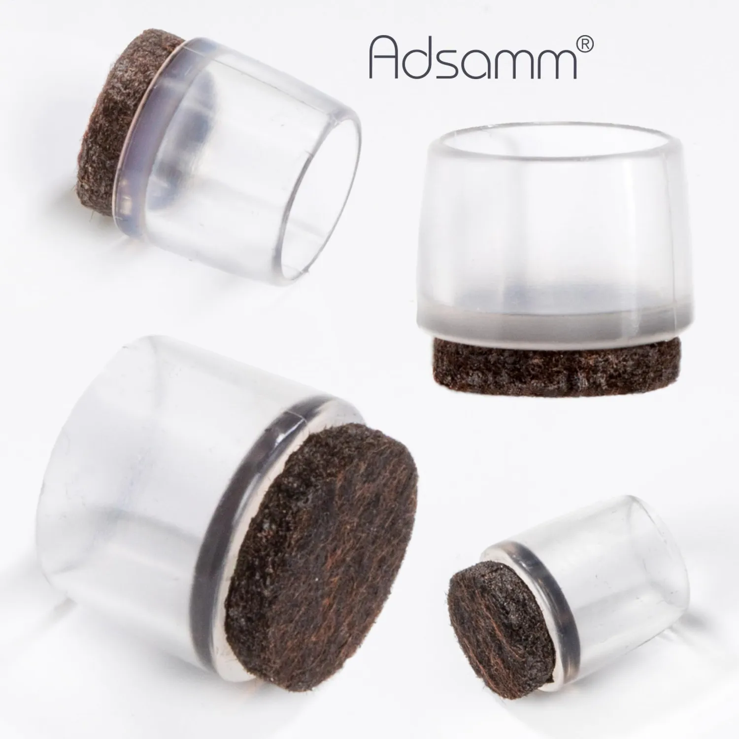 Adsamm puntali con feltro trasparenti Ø 19-20 mm 4 pezzi