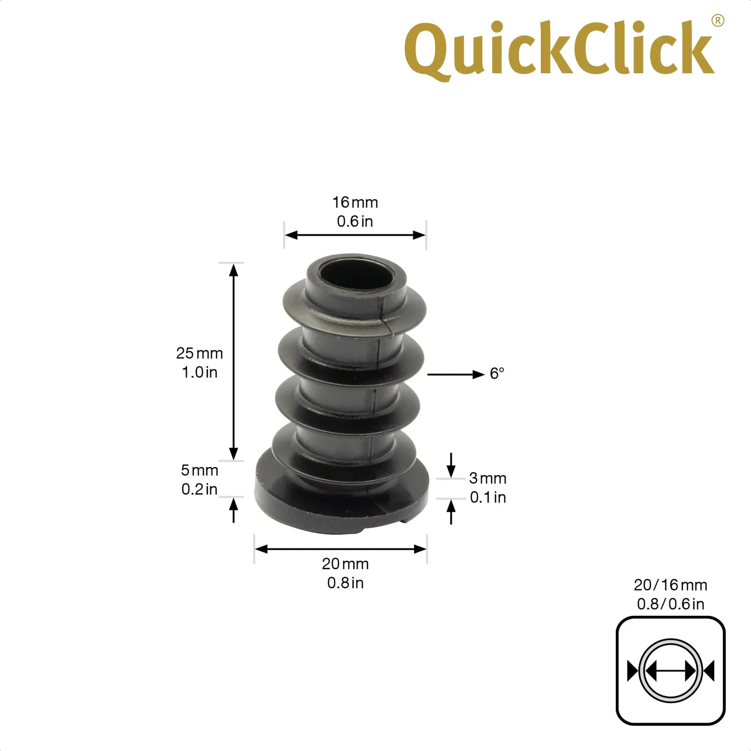 Wagner QuickClick 15786700 basi sedie Ø16/20mm 4pz Smart