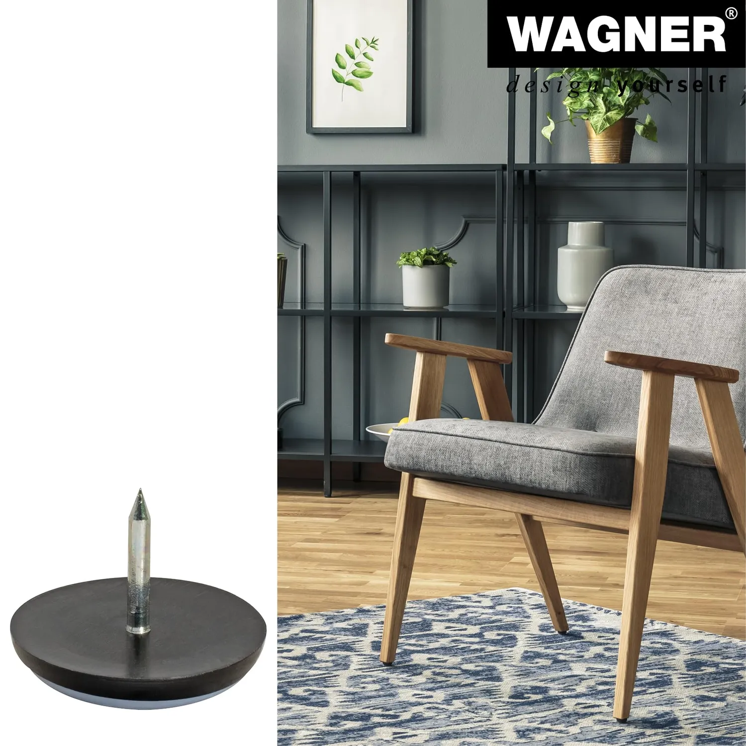Wagner 15182599 EH 1825 pattini PTFE chiodo 25 mm 4 pezzi