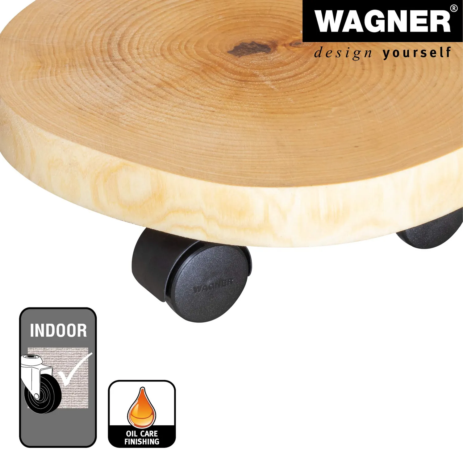 Wagner Carrello per Piante Tondo Betulla Ø 25-30 cm 100 kg