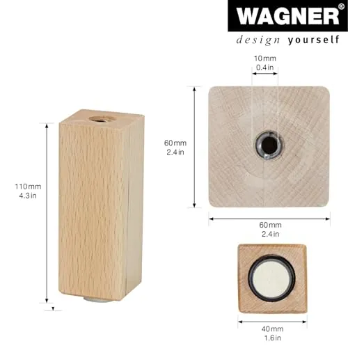 Wagner Design ST 7810 gamba per mobili faggio quadrata 100 mm