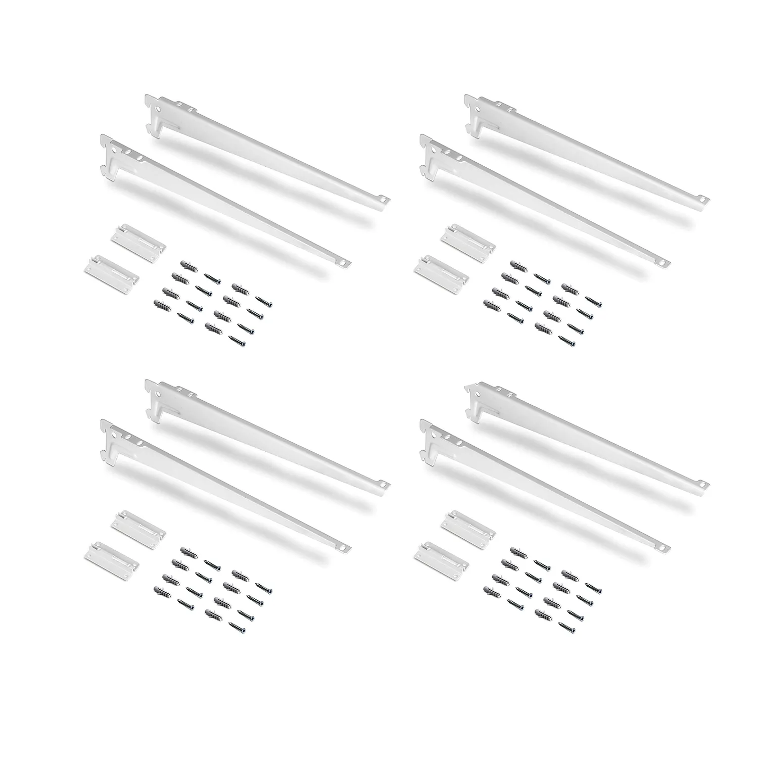 Emuca Jagmet supporti mensola acciaio bianco 380 mm kit