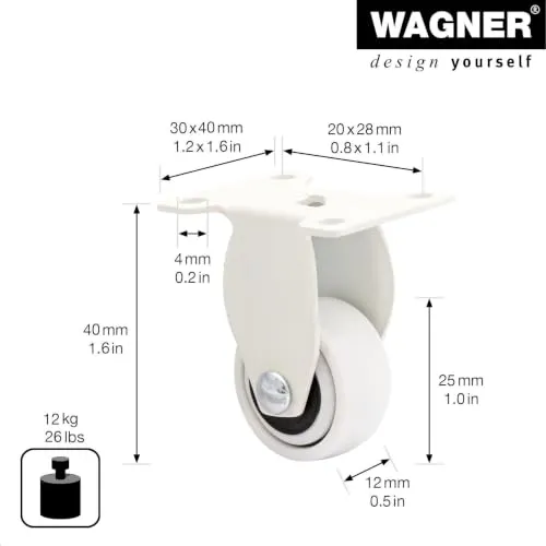 Wagner Design 3C RO 2426 ruota fissa 25 mm bianca