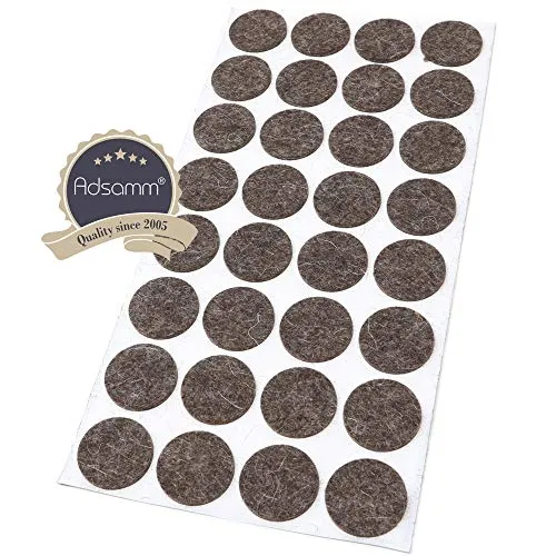 Adsamm feltrini lana Ø 26 mm marroni 32 pezzi spessi 3 mm