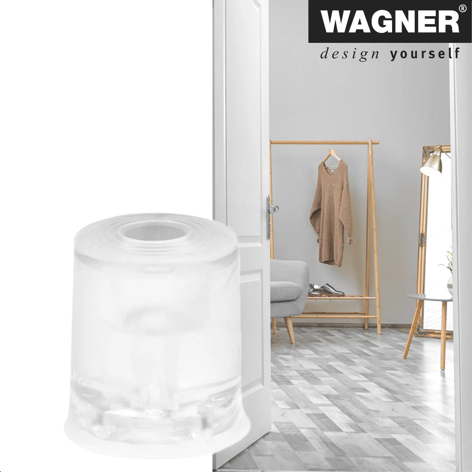 Wagner Vulcano fermaporta parete trasparente Ø35x35 mm