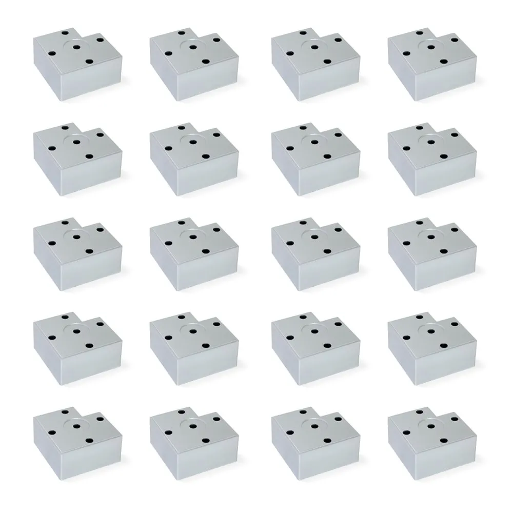 Emuca 2039125 piede per mobile H 30 mm alluminio set 20 pezzi