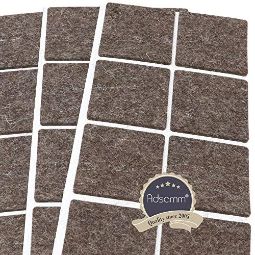 Adsamm Quality Feltrini Lana Quadrati 50x50 mm Marroni 24 pz 3 mm
