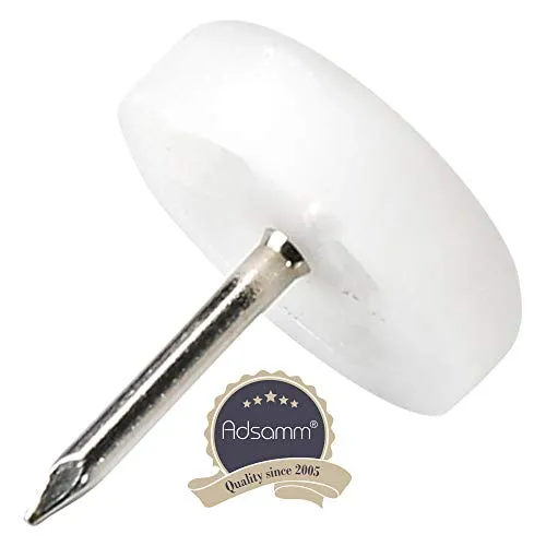 Adsamm PG-N-WH-18-16 pattini con chiodo bianchi 16 pezzi Ø 18 mm