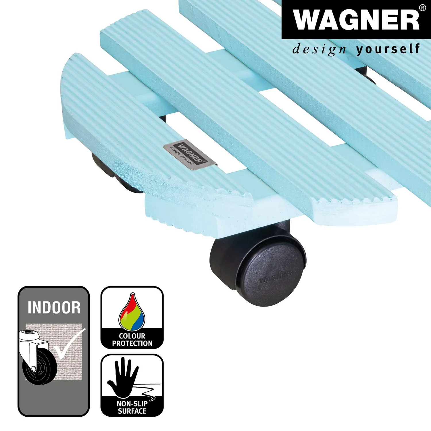WAGNER Carrello Piante Aqua Splash Legno 30 cm Blu 100 kg