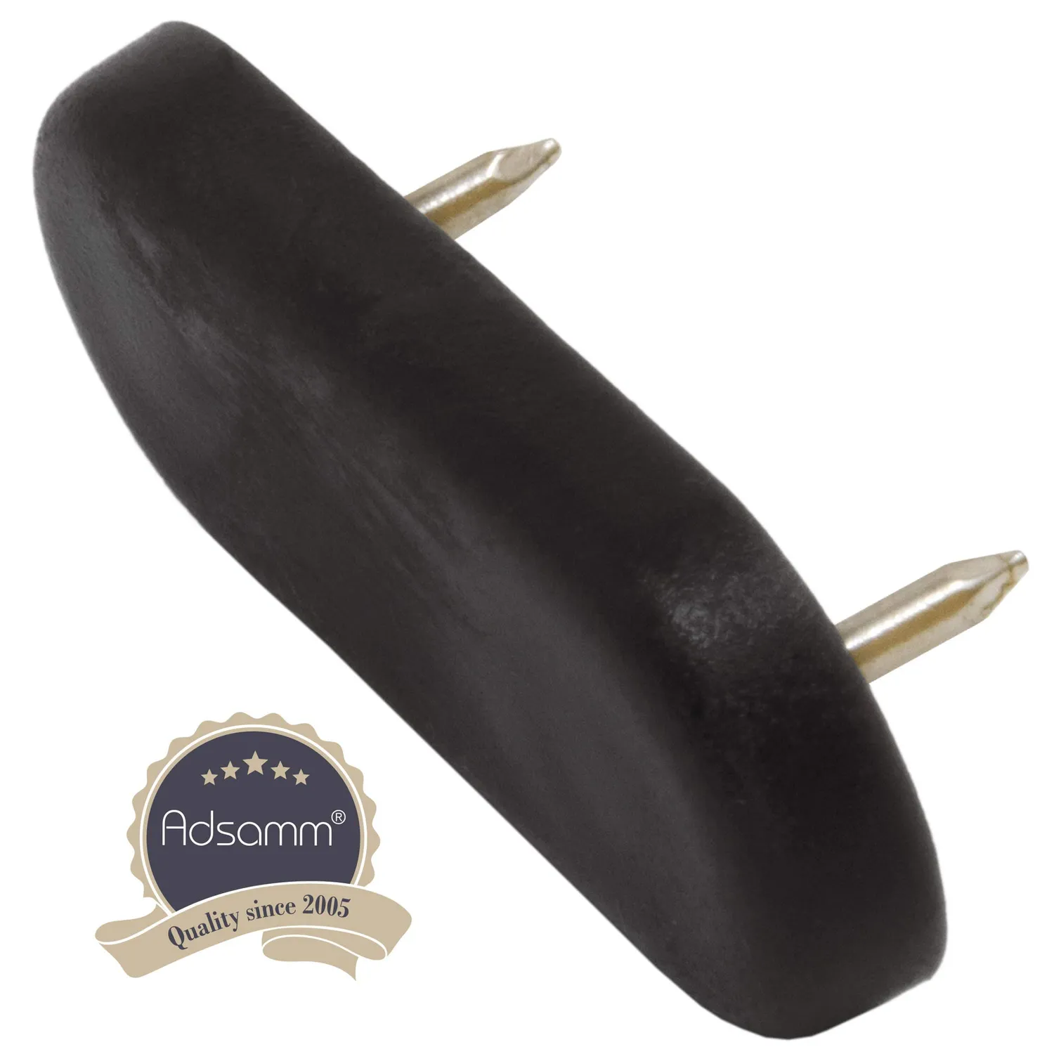Adsamm Pattini Plastica 18x44 mm Neri 4 pz con Chiodo