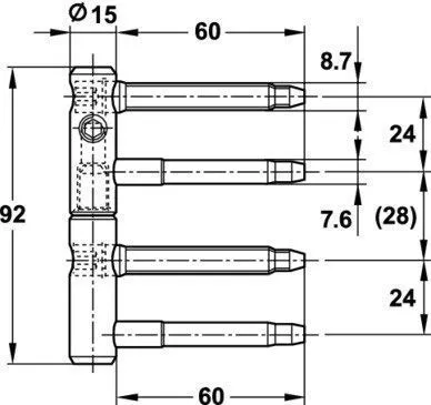 Gedotec 11R 15-001 cerniera incasso acciaio 92 mm