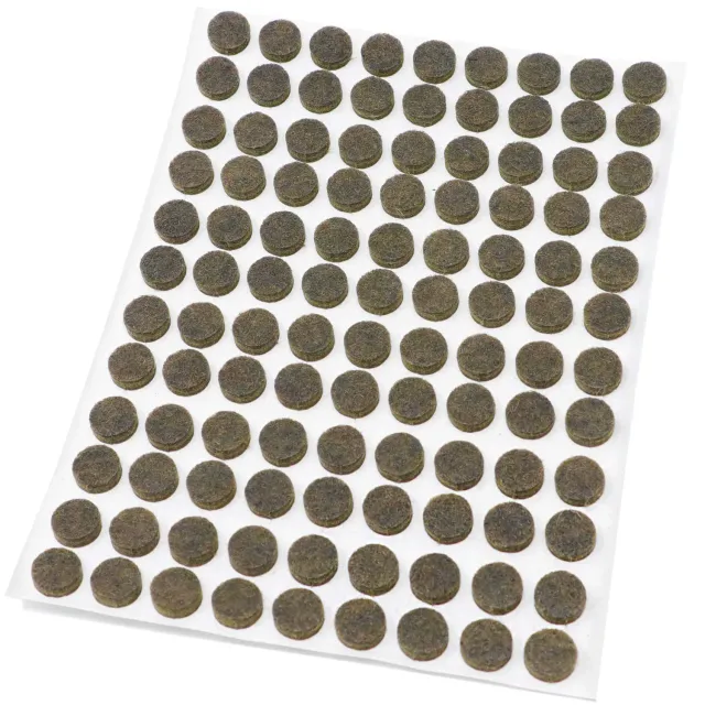 Adsamm Feltrini Adesivi Tondi 10mm Marrone 108 Pezzi 3,5mm