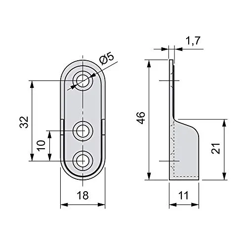 Emuca 7063207 reggitubo laterale nichelato set 50 pezzi