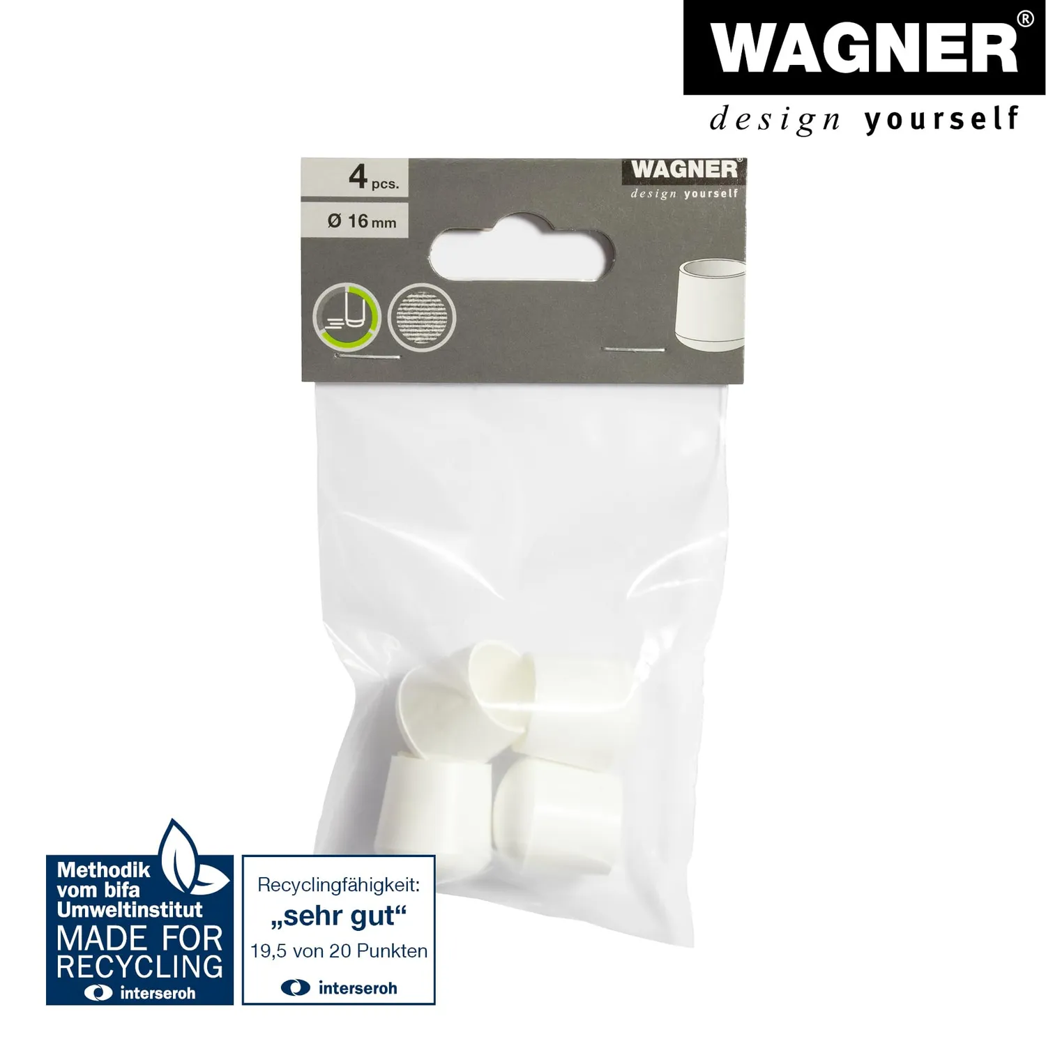 Wagner 15061799 tappi tondi bianchi Ø16/20 mm 4 pezzi