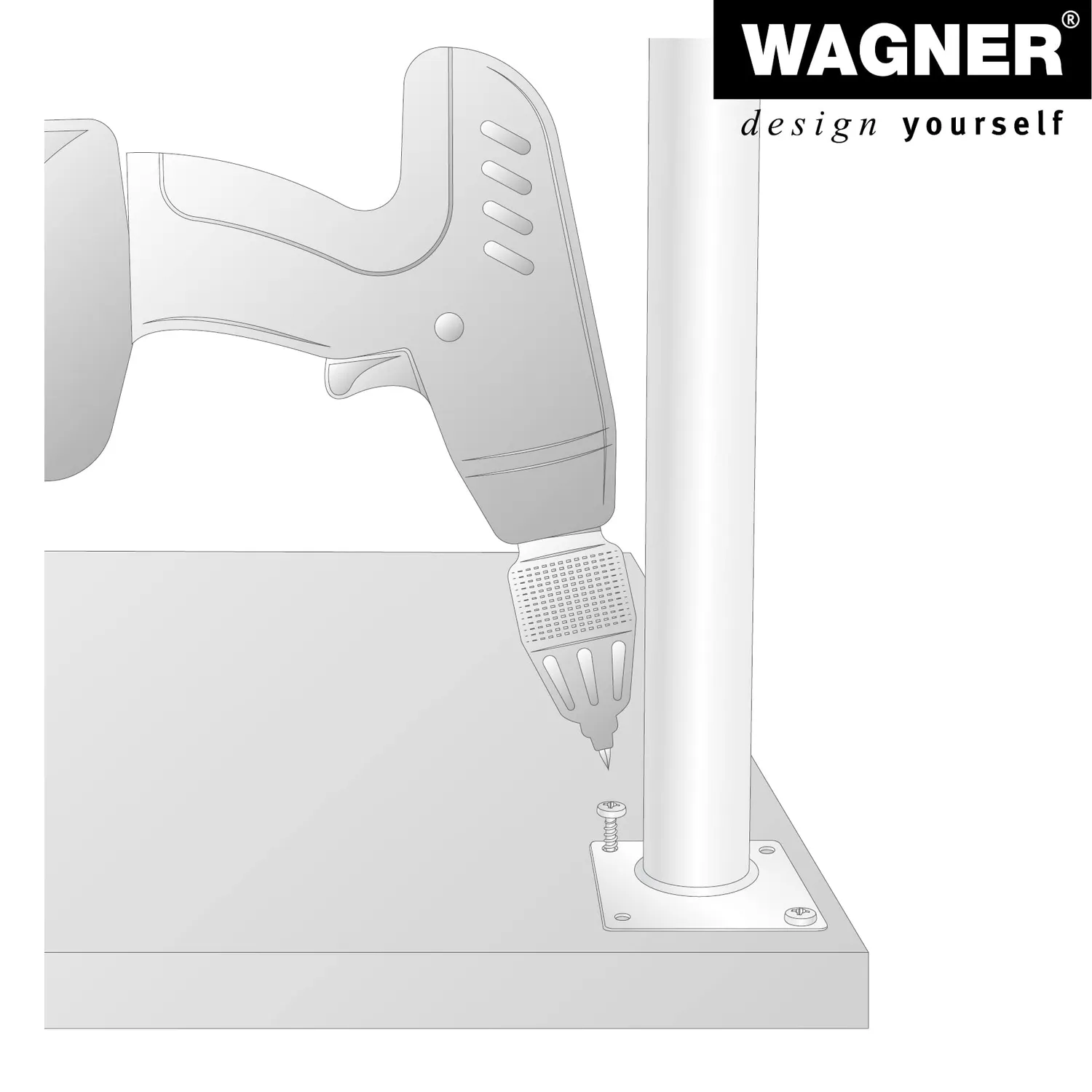 Wagner Classic ST 1610 gamba per mobili bianca 100 mm