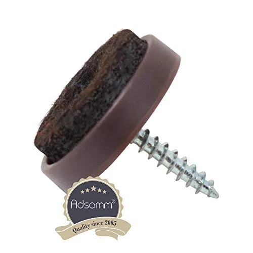 Adsamm Pattini Feltro con Vite Ø24 mm Marroni 4 pz