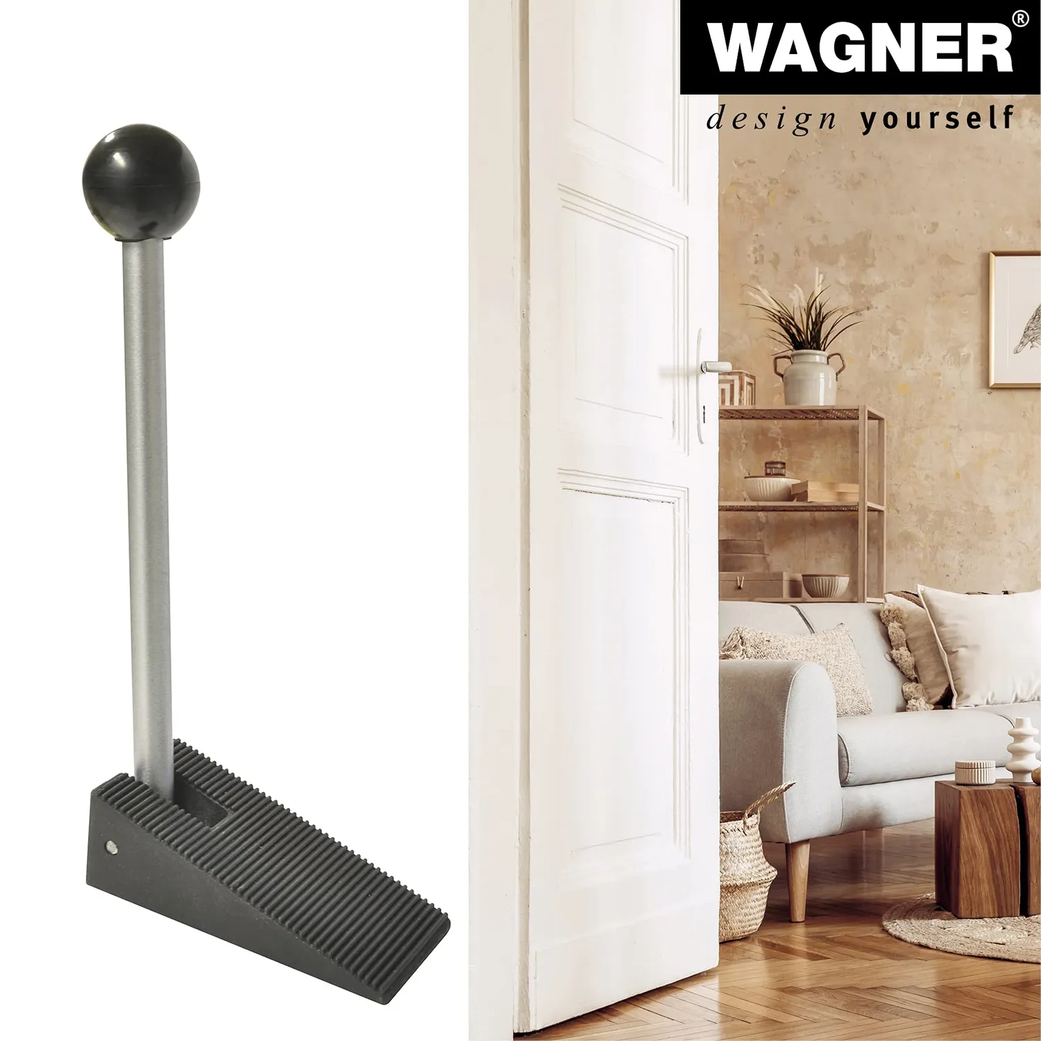 Wagner Comfort Fermaporta Cuneo 195 mm Nero Acciaio