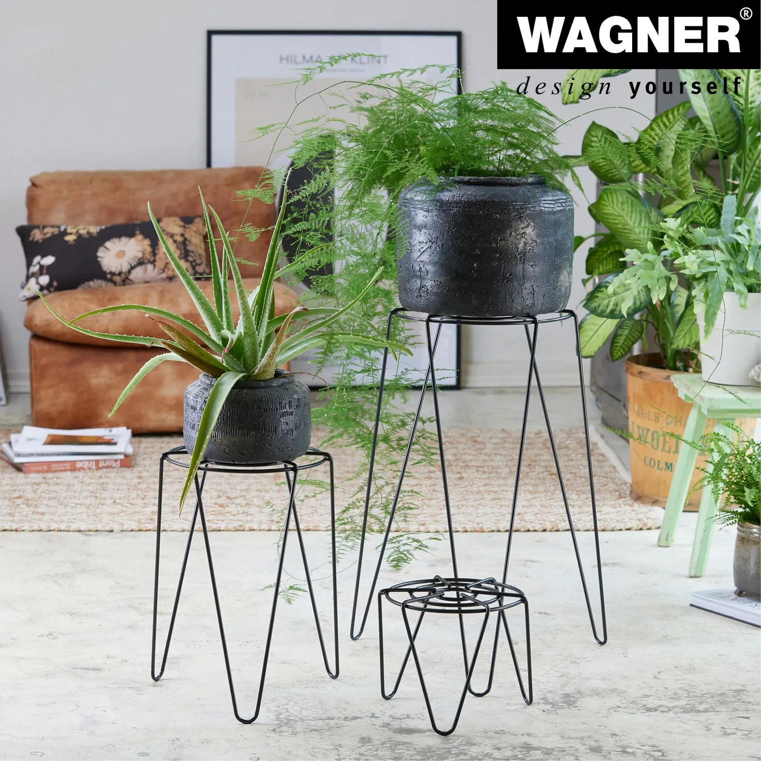Wagner Hairpin 25054001 supporto piante nero 40 cm